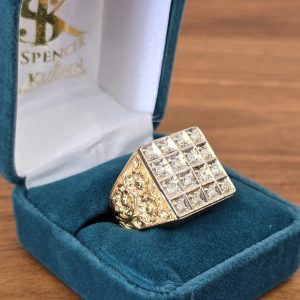 Estate Men's Diamond and Flower Ring