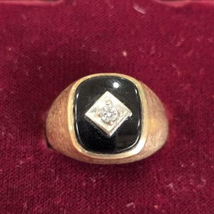 Estate Large Men's Onyx Ring
