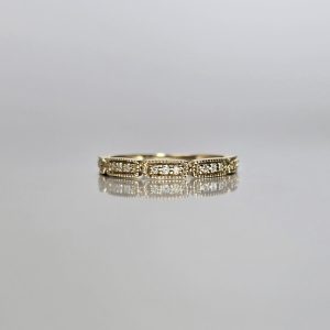 Milgrain Bar Diamond Ring