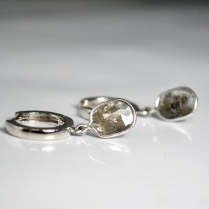 Salt & Pepper Diamond Slice Dangles