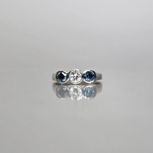 Blue & White Diamond Ring