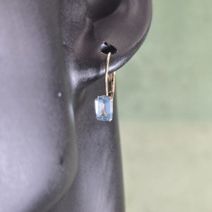 Estate Blue Topaz Leverback Earrings