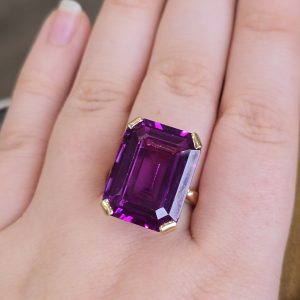 Estate Step Cut Imitation Amethyst Ring