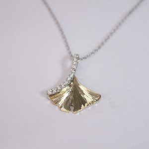 Diamond Ginkgo Pendant