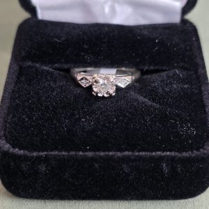 Estate Princess Illusion 3-Stone Engagement Ring