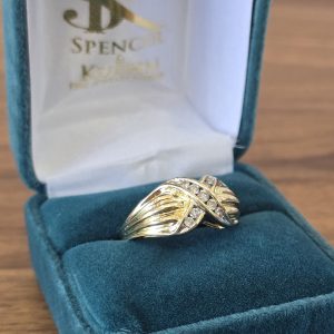 Estate Ladies Diamond X Ring