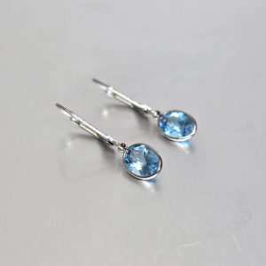 Sky Blue Topaz Dangle Earrings