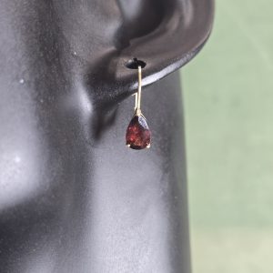 Estate Garnet Pear Leverback Earrings