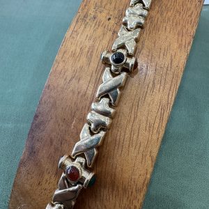 Estate Bezel-Set Station X-Bracelet