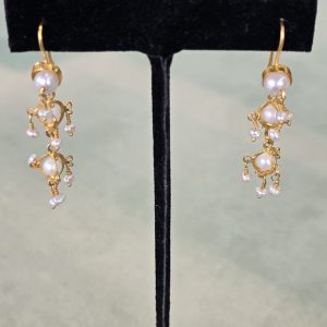 Estate 22k Pearl Earrings
