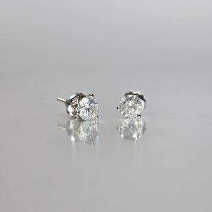 Diamond Screw Back Stud Earrings