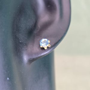 Estate Blue Glass Stud Earrings