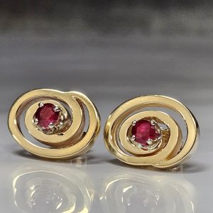 Ruby Swirl Earrings