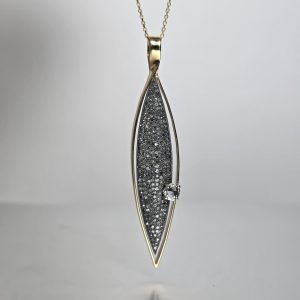 Pave Diamond Leaf Pendant
