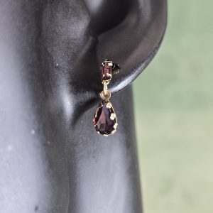 Estate Amethyst Post Dangle Earrings