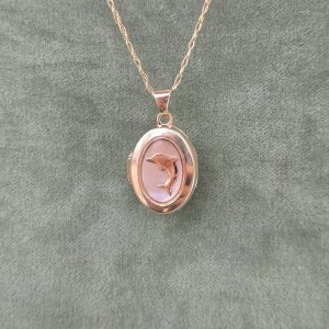 Estate Shell Dolphin Oval Locket