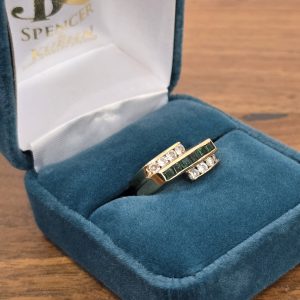 Estate Emerald and Diamond Deco Ring
