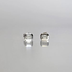 Emerald Cut Diamond Studs