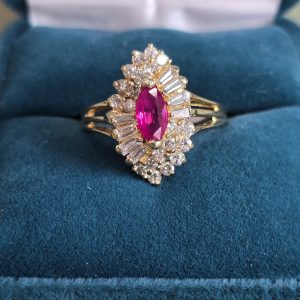 Estate Ruby Ballerina Style Ring