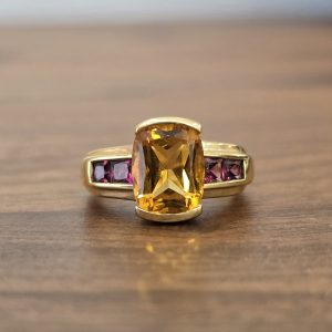 Estate Half Bezel Citrine Ring