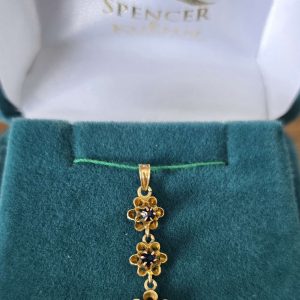 Estate Blue Flower Pendant