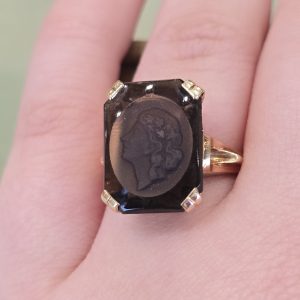 Estate Brown Cameo Ring