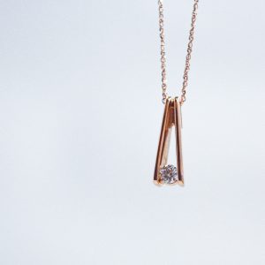 Modern Open Geometric Rose Gold Pendant