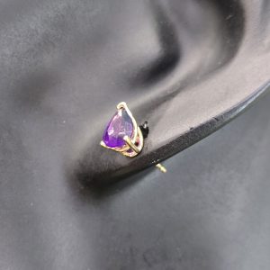 Estate Amethyst Teardrop Stud Earrings