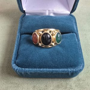 Estate Men's Carved Trio Ring