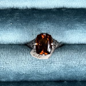 Madiera Citrine Filigree Estate Ring