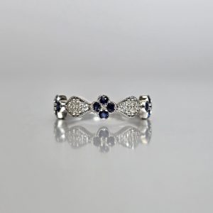 Clover Sapphire and Diamond Ring
