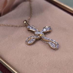 Estate Accented Cross Necklace