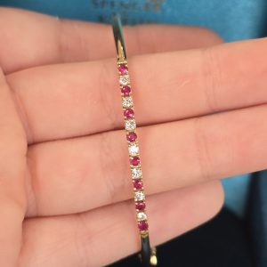 Estate Ruby & Diamond Bangle Bracelet