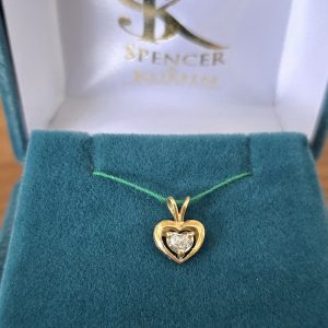 Estate Diamond Heart Pendant