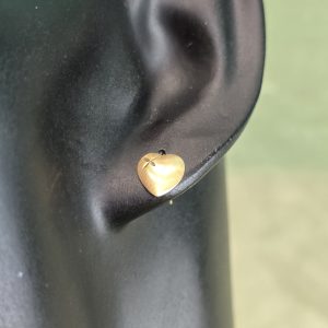 Estate Gold Heart Stud Earrings