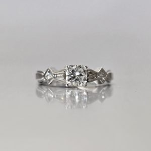Radiant Deco Inspired Engagement Ring