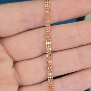 Estate 3-Strand Rose Ball & Bar Bracelet