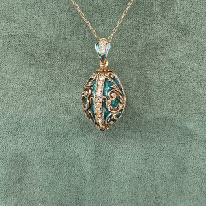 Estate Decorative Enamel Egg Pendant