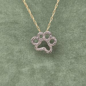 Estate Diamond Paw Print Pendant