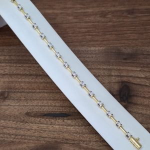 Estate Two-Tone Diamond and Line Bracelet