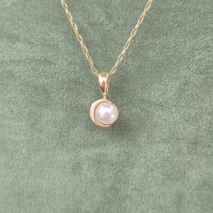 Estate Moon & Pearl Pendant