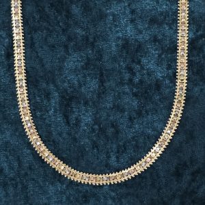 Estate Fancy Link Tri-Tone Necklace