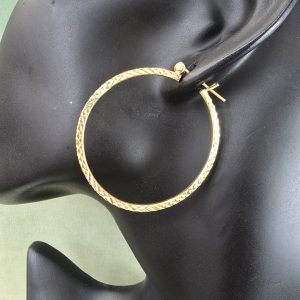 Estate Diamond-Cut Square Hoops