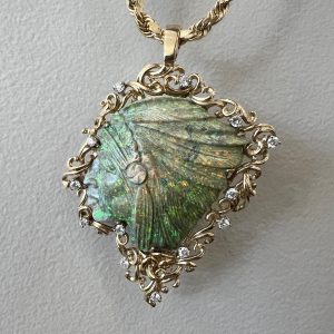 Hand Carved Opal Pendant