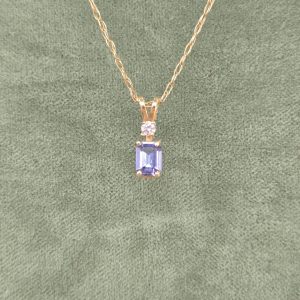 Estate Tanzanite & Diamond Pendant