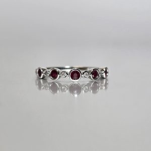 Bubble Ruby and Diamond Band