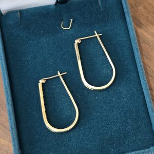 Estate Large Diamond Hoop Earrings
