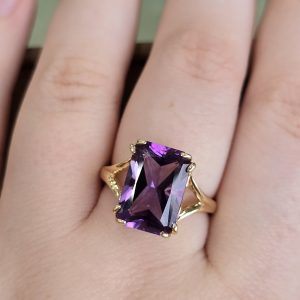 Estate Radiant Cut Amethyst Ring