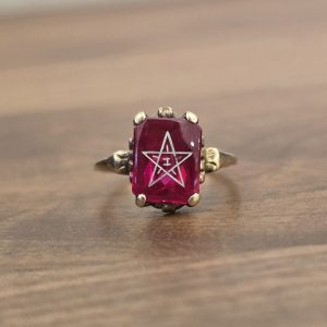 Estate Red Stone Masonic Ring