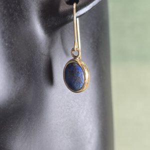 Estate Lapis French Hook Earrings